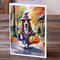 Edge Collections - 5" x 7" - Multicolor - Basset Hound Halloween Greeting Cards - 8 Pieces